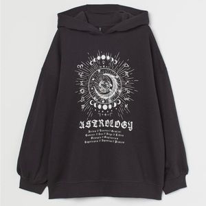 H&M Black Hoodie with astrology design